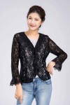 Contrast Lining Lace Blouse