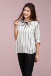 Bow Tie Striped Blouse