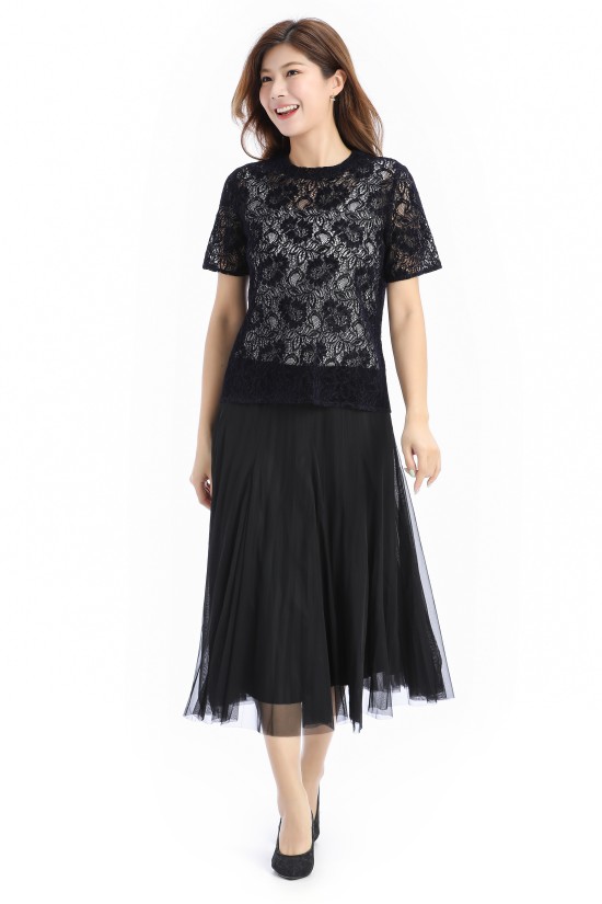 Flocking Lace Blouse