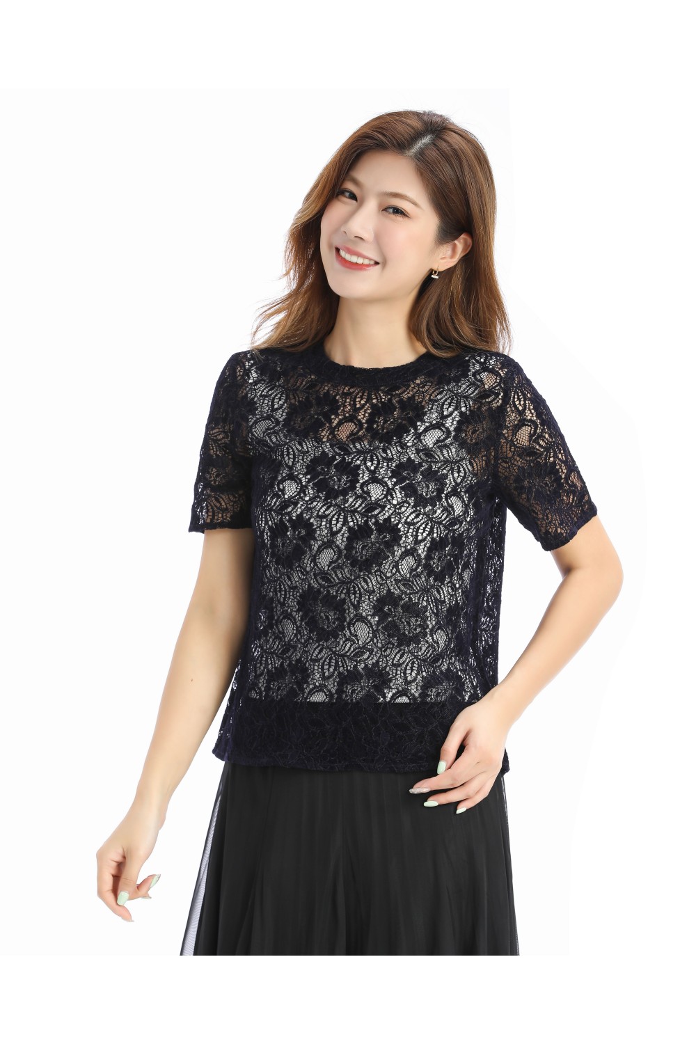 Flocking Lace Blouse