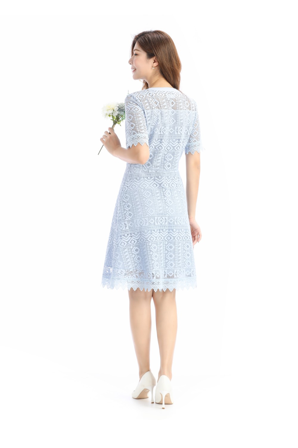 Short Sleeve Lace Dress
