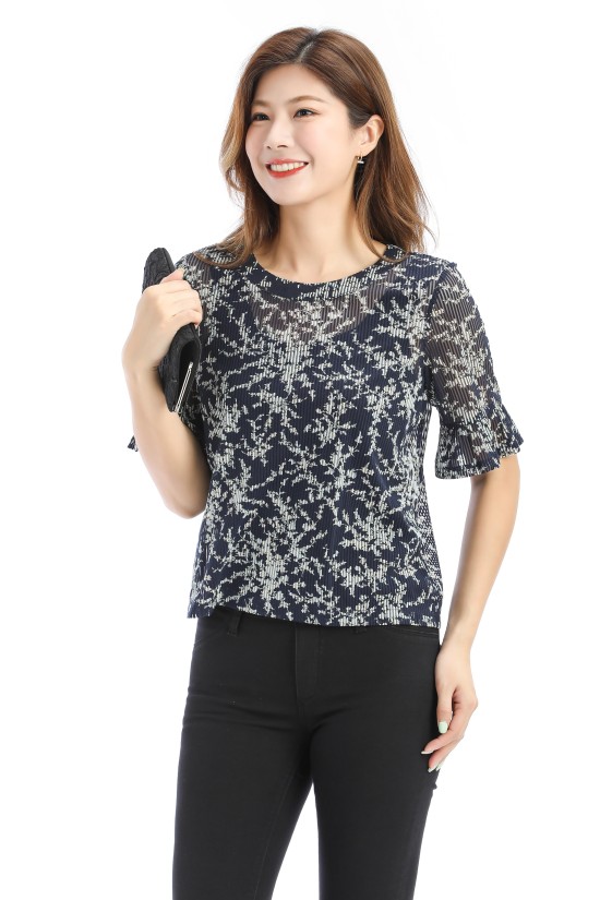 Japanese Printed Knit Top