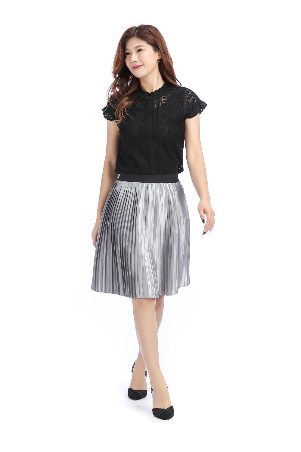 Shinny Pleated Skirt