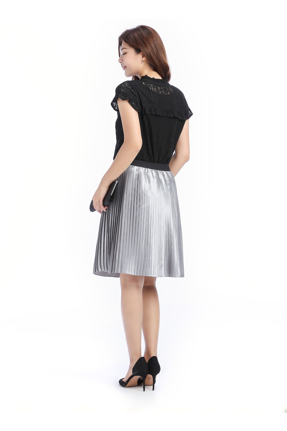 Shinny Pleated Skirt