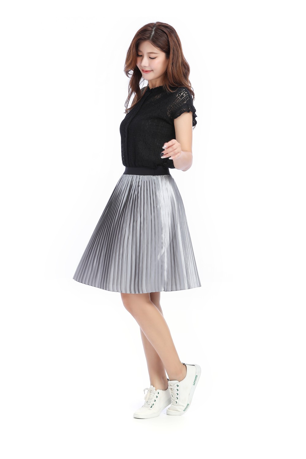 Shinny Pleated Skirt