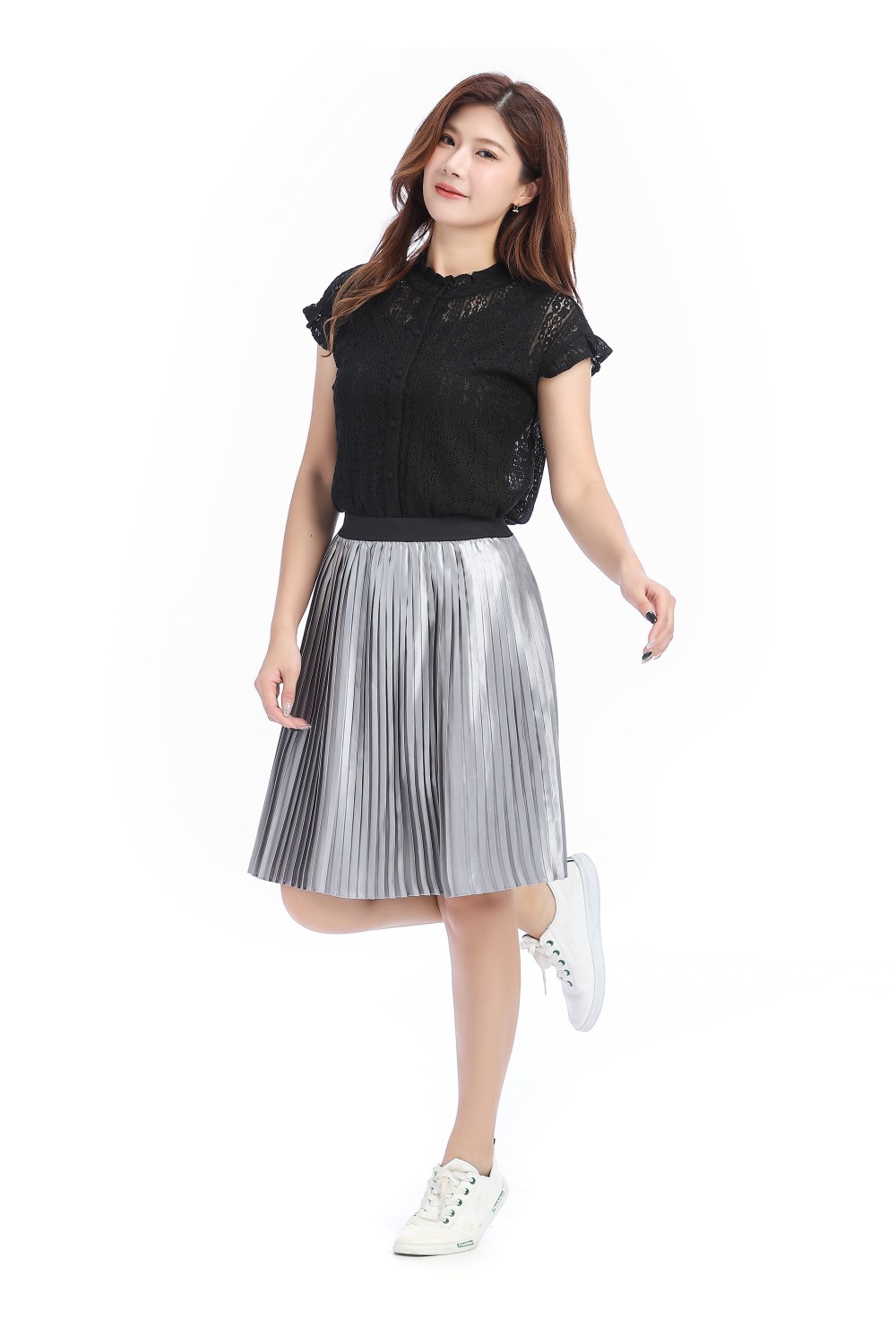 Shinny Pleated Skirt