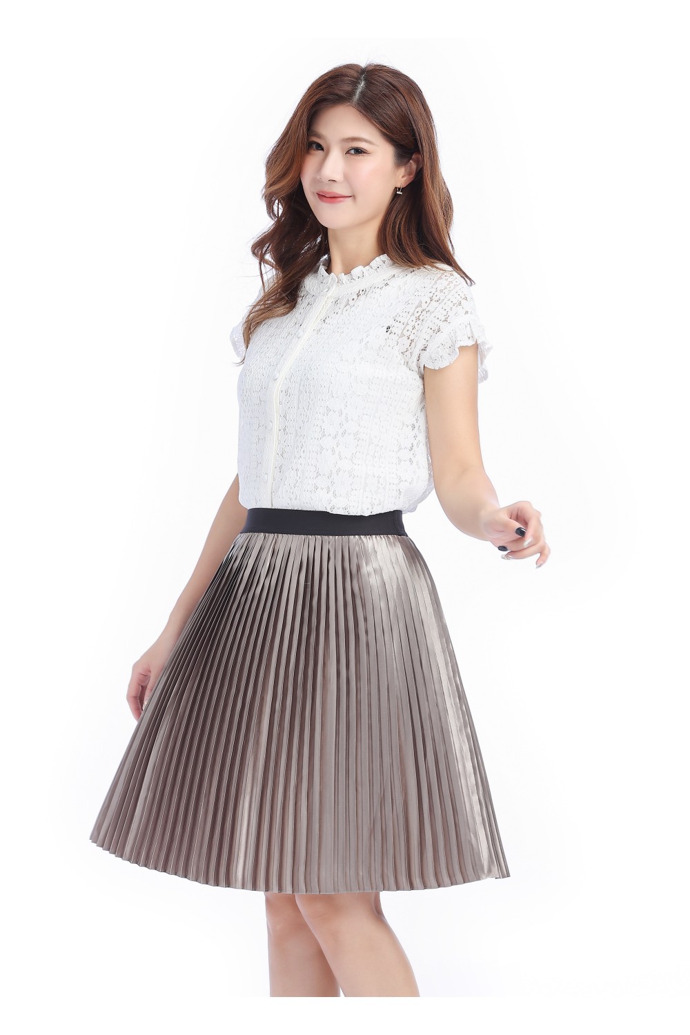 Shinny Pleated Skirt